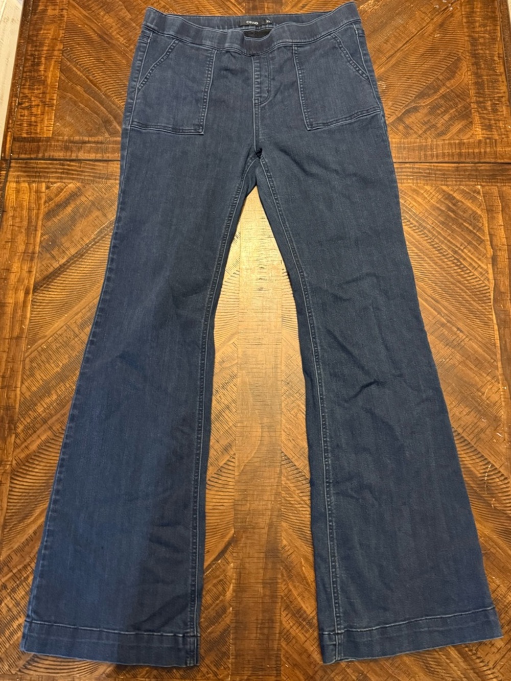 Cello Dark Blue Flare & Wide Leg Jeans